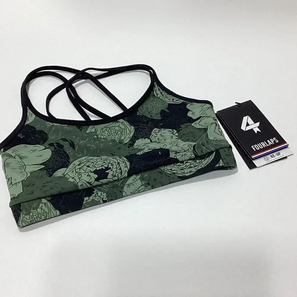 FourLaps Vitality Sports Bra Floral Print XS 4 Laps Sports Bra NWT